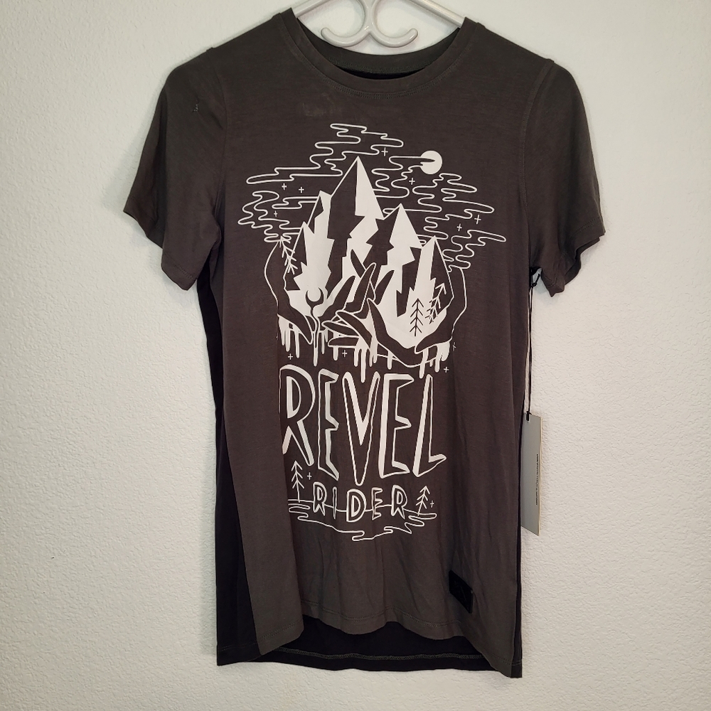 Revel Rider Melting trees womens bamboo tee shirt size S)